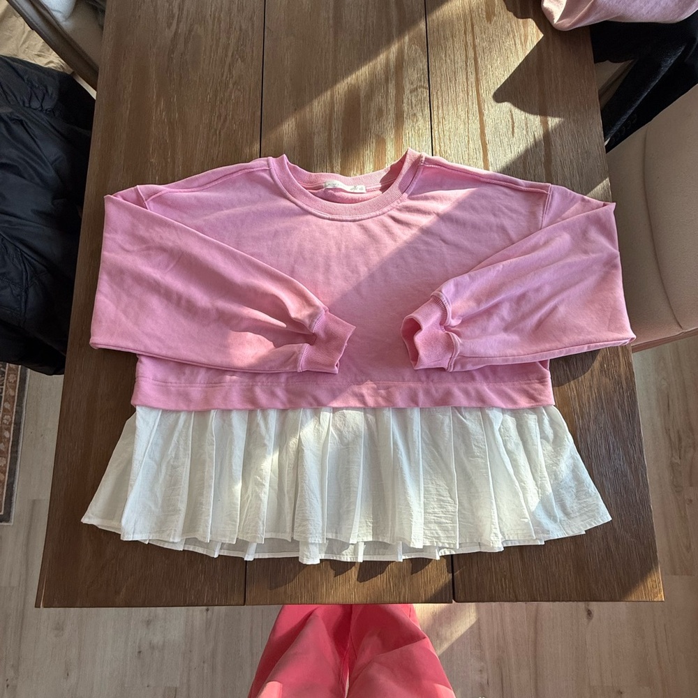 Alter’d State - Pink Layered Ruffle Hem Pullover